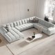 MICADONI  Panoramahjrnesofa til hyre i flyel, Mamaia, 7 seter, 327x256x75