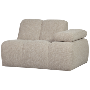WOOOD MOJO 1-personers sofa med armln, hjre, Boucle, beige meleret