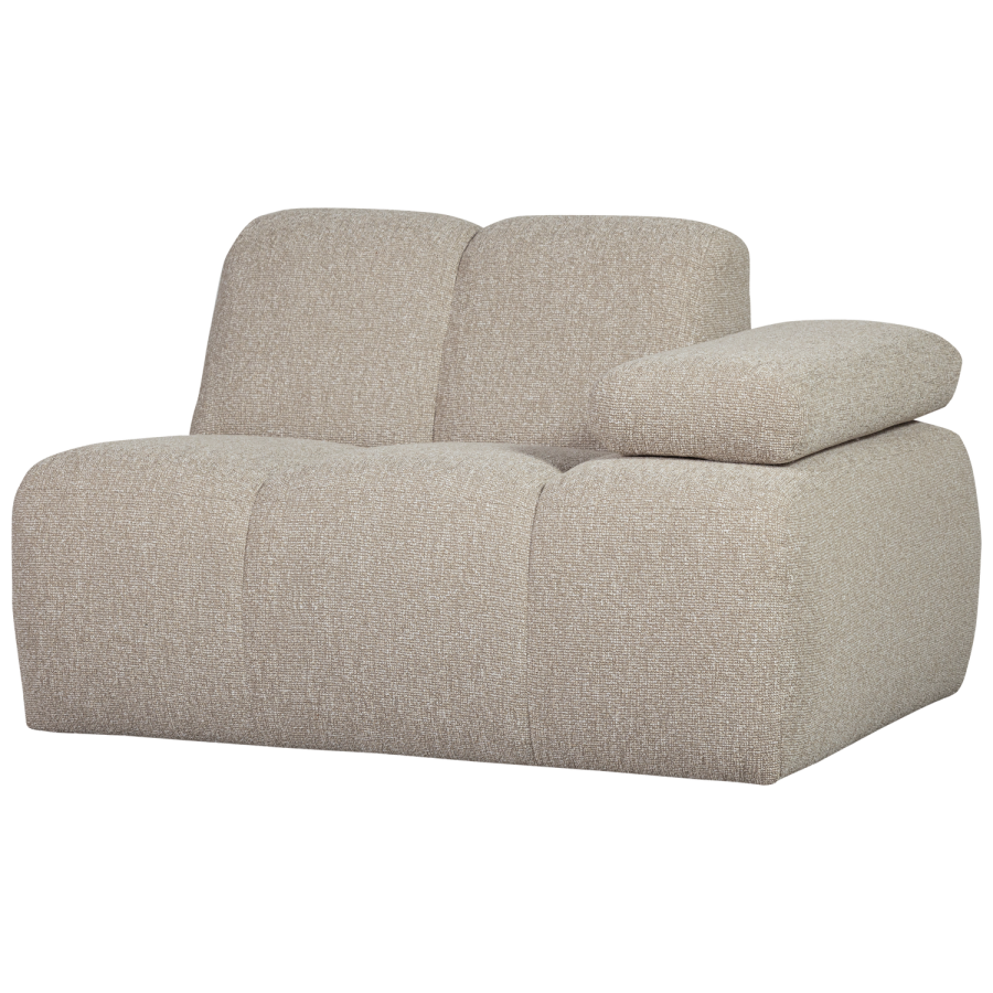 WOOOD MOJO 1-personers sofa med armln, hjre, Boucle, beige meleret