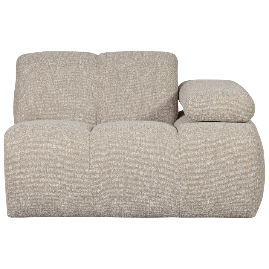 WOOOD MOJO 1-personers sofa med armln, hjre, Boucle, beige meleret