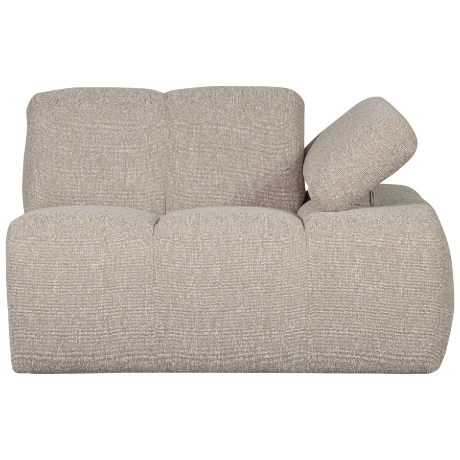 WOOOD MOJO 1-personers sofa med armln, hjre, Boucle, beige meleret