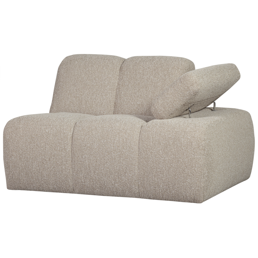 WOOOD MOJO 1-personers sofa med armln, hjre, Boucle, beige meleret