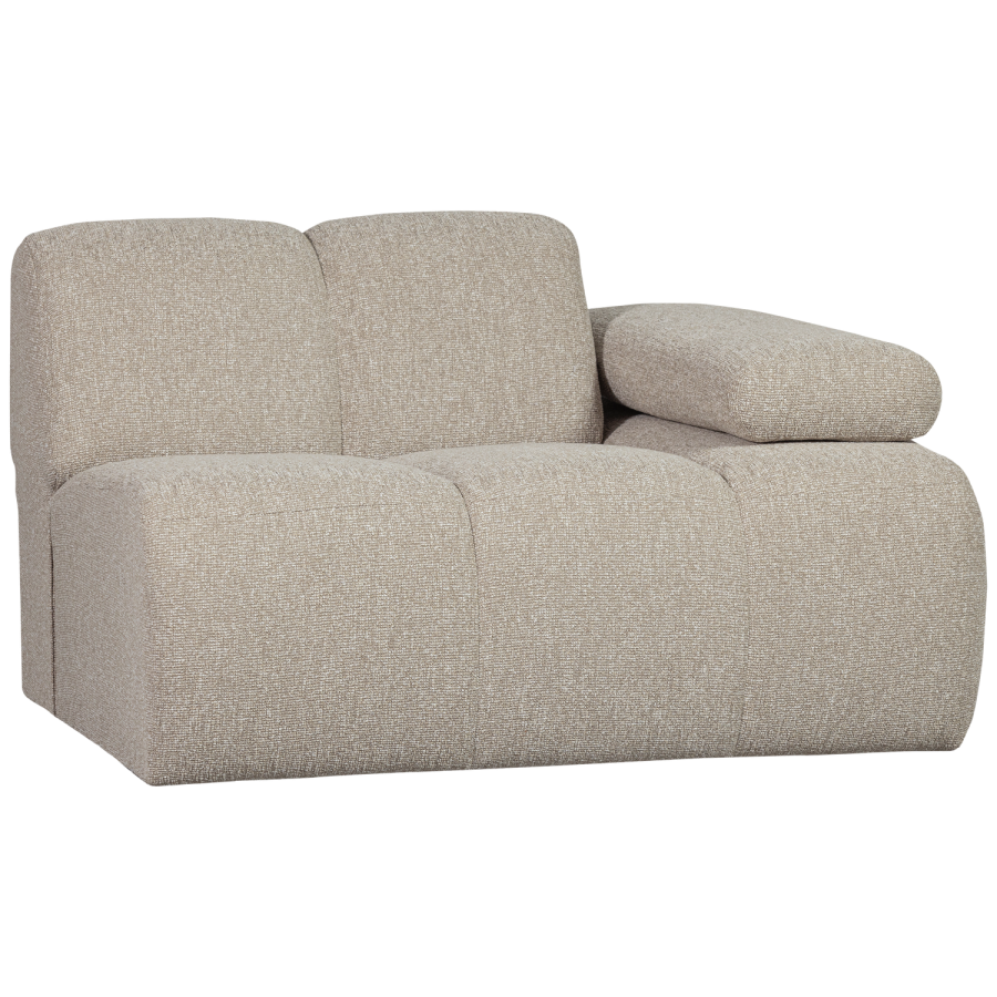 WOOOD MOJO 1-personers sofa med armln, hjre, Boucle, beige meleret
