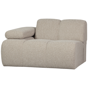 WOOOD MOJO 1-personers sofa med armln, venstre, BOUCLE, beige meleret