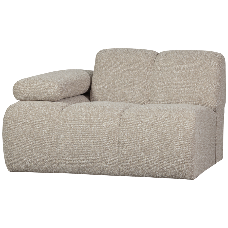 WOOOD MOJO 1-personers sofa med armln, venstre, BOUCLE, beige meleret