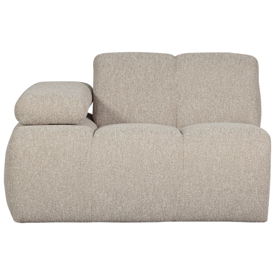 WOOOD MOJO 1-personers sofa med armln, venstre, BOUCLE, beige meleret