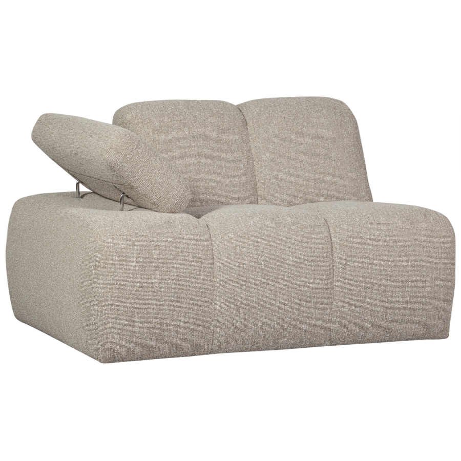 WOOOD MOJO 1-personers sofa med armln, venstre, BOUCLE, beige meleret
