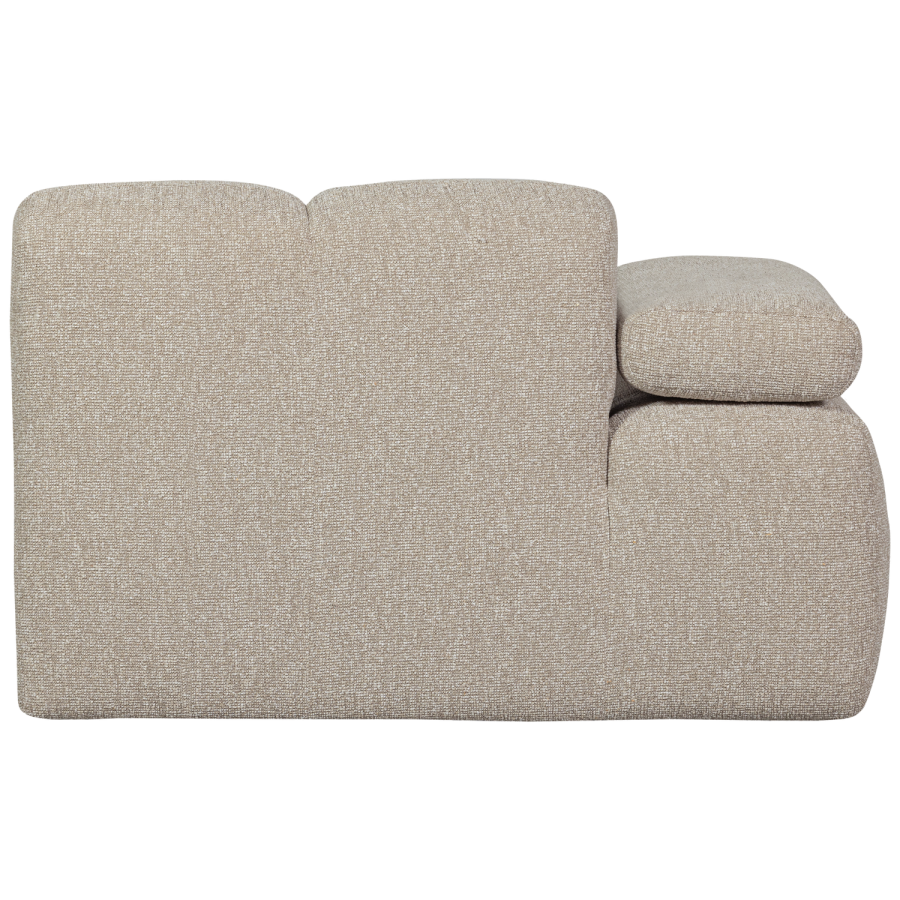 WOOOD MOJO 1-personers sofa med armln, venstre, BOUCLE, beige meleret