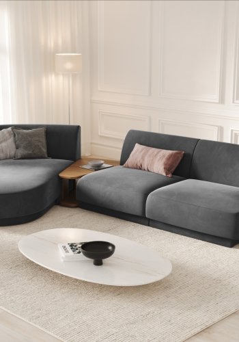 MICADONI  Modulsofa i flyel, venstre, Miley, 3 seter, 300x145x70