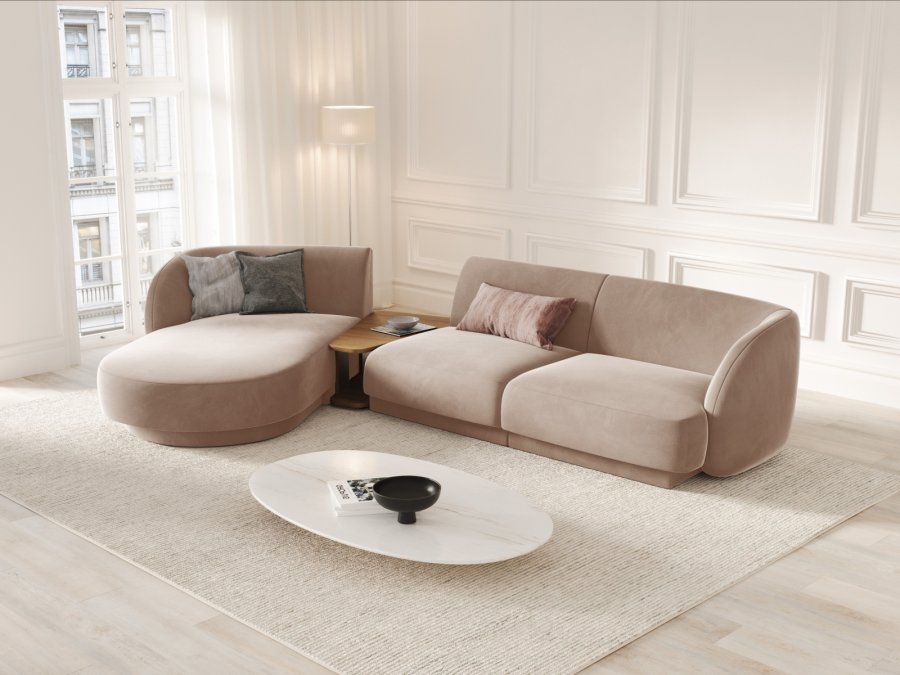 MICADONI  Modulsofa i flyel, venstre, Miley, 3 seter, 300x145x70