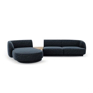 MICADONI Miley 3 pers. modulr hjrnesofa, venstre, m. sofabord - kongebl chenille