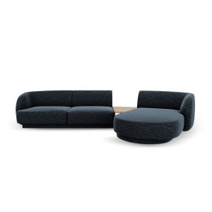 MICADONI Miley 3 pers. modulr hjrnesofa, hjre, m. sofabord - kongebl chenille