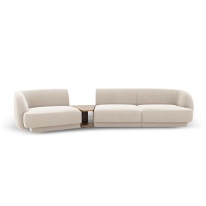 MICADONI Miley 3 pers. modulr sofa, venstre, m. sofabord - lys beige fljl