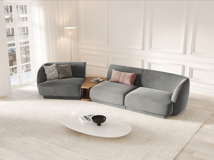 MICADONI  Modulsofa i flyel, venstre, Miley, 3 seter, 300x118x70