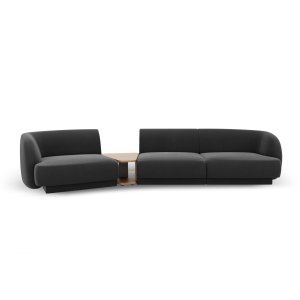 MICADONI Miley 3 pers. modulr sofa, venstre, m. sofabord - gr fljl