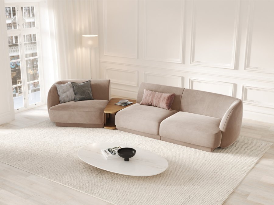 MICADONI  Modulsofa i flyel, venstre, Miley, 3 seter, 300x118x70