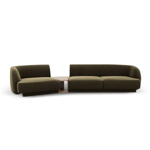 MICADONI Miley 3 pers. modulr sofa, venstre, m. sofabord - grn fljl
