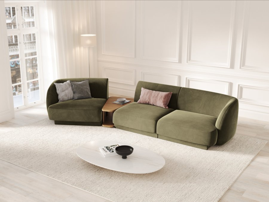 MICADONI  Modulsofa i flyel, venstre, Miley, 3 seter, 300x118x70