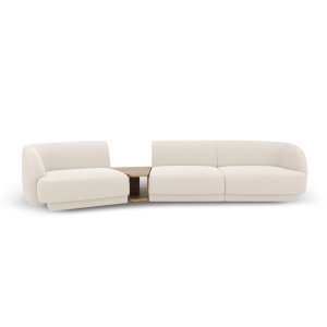 MICADONI Miley 3 pers. modulr sofa, venstre, m. sofabord - beige boucl