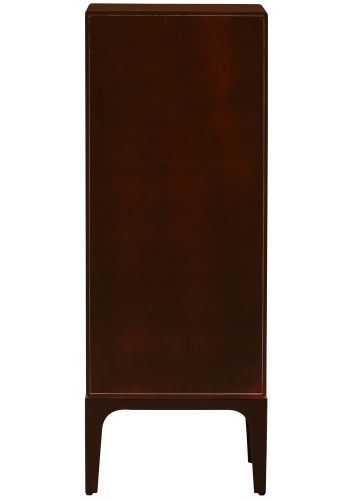 WOOOD KOMBINERET SKAB MED 6 SKUFFER TR BRUN/RD