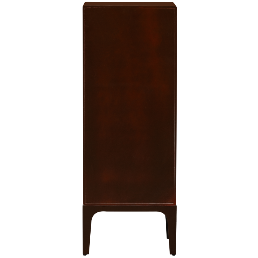 WOOOD KOMBINERET SKAB MED 6 SKUFFER TR BRUN/RD