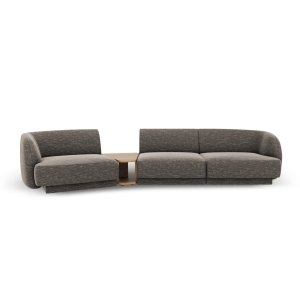 MICADONI Miley 3 pers. modulr sofa, venstre, m. sofabord - gr chenille
