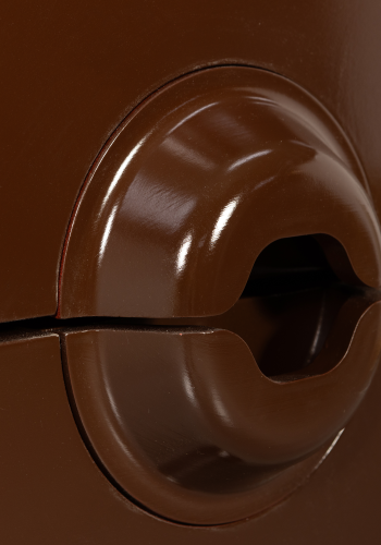 WOOOD KOMBINERET SKAB MED 6 SKUFFER TR BRUN/RD