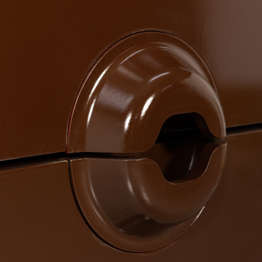 WOOOD KOMBINERET SKAB MED 6 SKUFFER TR BRUN/RD