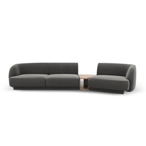 MICADONI Miley 3 pers. modulr sofa, hjre, m. sofabord - lysegr fljl