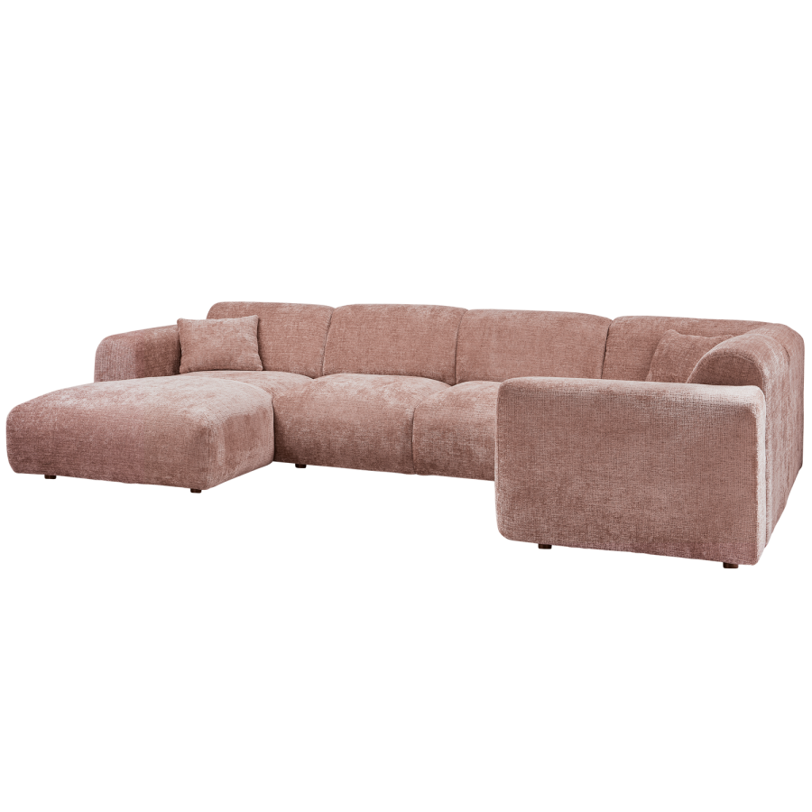 WOOOD CLOUD HJRNESOFA HJREVVET CHENILLE TAUPE/PINK