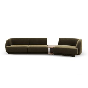 MICADONI Miley 3 pers. modulr sofa, hjre, m. sofabord - grn fljl