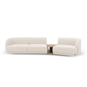 MICADONI Miley 3 pers. modulr sofa, hjre, m. sofabord - beige boucl