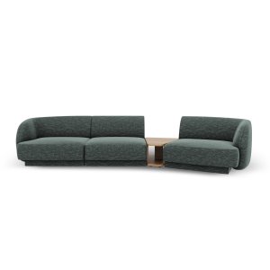 MICADONI Miley 3 pers. modulr sofa, hjre, m. sofabord - petrol chenille