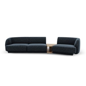 MICADONI Miley 3 pers. modulr sofa, hjre, m. sofabord - kongebl chenille