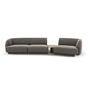 MICADONI Miley 3 pers. modulr sofa, hjre, m. sofabord - gr chenille