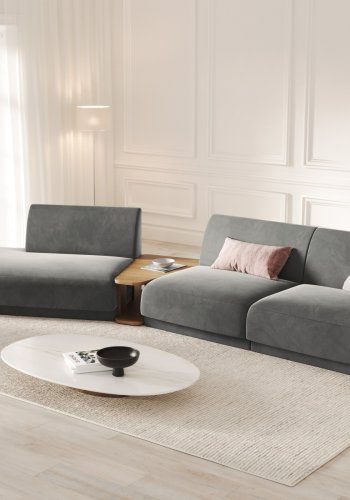MICADONI  Modulsofa i flyel, venstre, Miley, 4 seter, 360x167x70