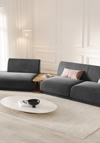 MICADONI  Modulsofa i flyel, venstre, Miley, 4 seter, 360x167x70