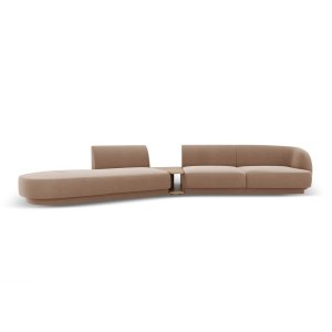 MICADONI Miley 4 pers. modulr sofa, venstre, m. sofabord - cappuccino fljl
