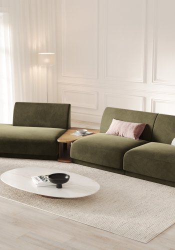 MICADONI  Modulsofa i flyel, venstre, Miley, 4 seter, 360x167x70