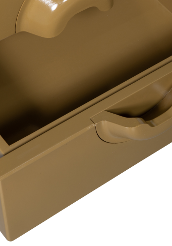 WOOOD MERGE KOMMODE/NATBORD MED 2 SKUFFER TR HONNINGGUL