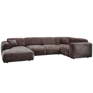 WOOOD CLOUD HJRNESOFA HJREVVET CHENILLE VARM BRUN
