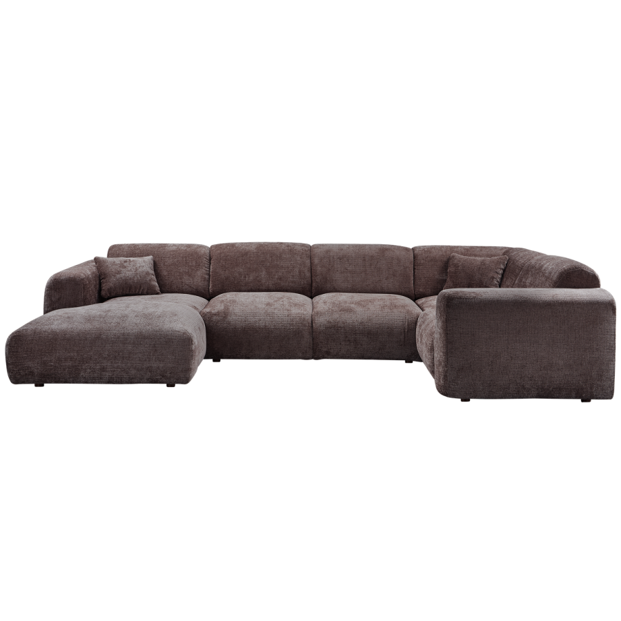WOOOD CLOUD HJRNESOFA HJREVVET CHENILLE VARM BRUN
