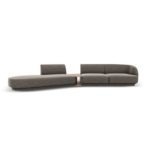 MICADONI Miley 4 pers. modulr sofa, venstre, m. sofabord - gr chenille
