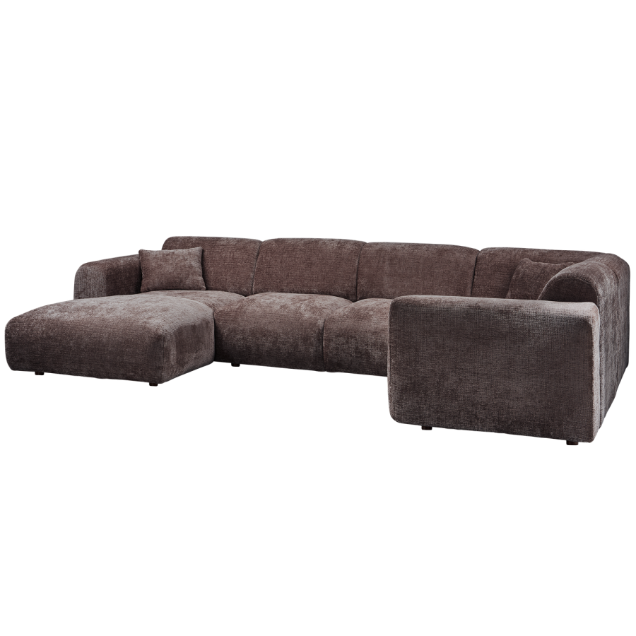 WOOOD CLOUD HJRNESOFA HJREVVET CHENILLE VARM BRUN