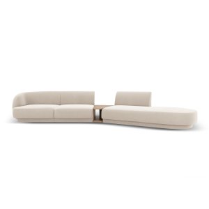 MICADONI Miley 4 pers. modulr sofa, hjre, m. sofabord - lys beige fljl
