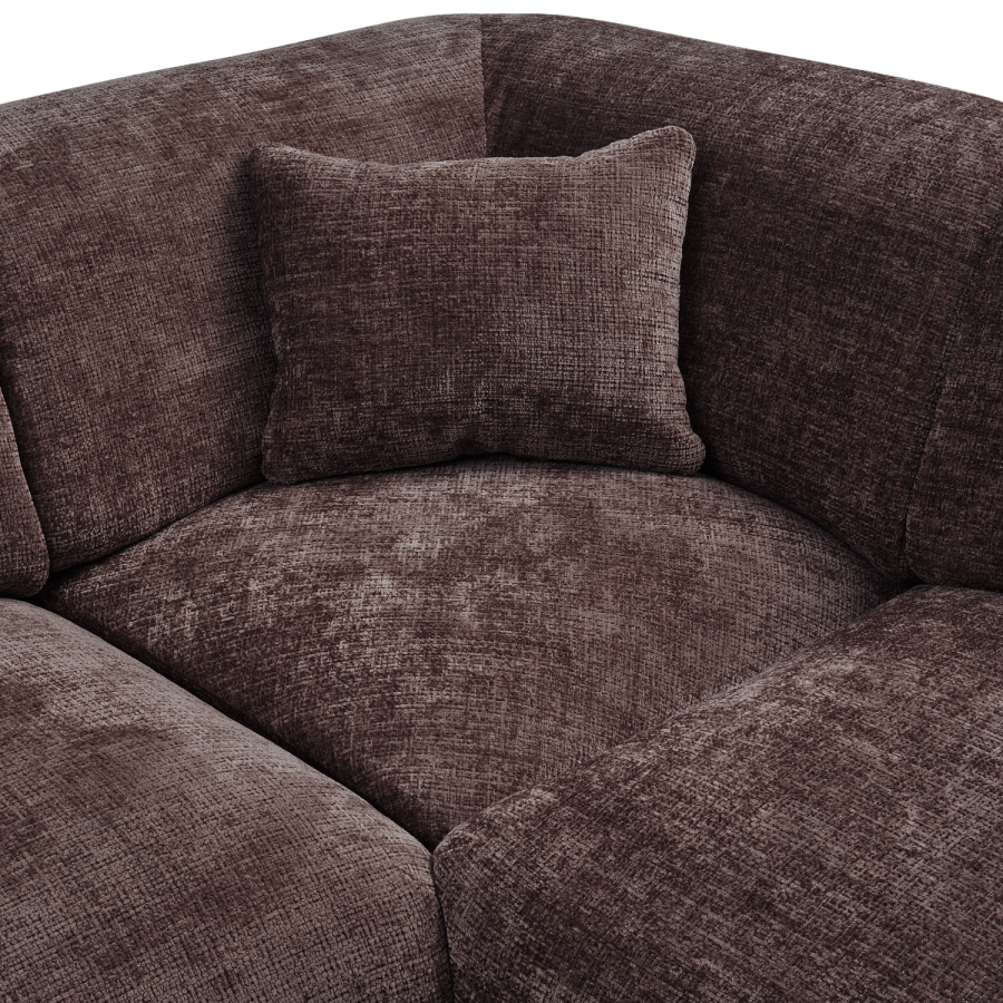 WOOOD CLOUD HJRNESOFA HJREVVET CHENILLE VARM BRUN