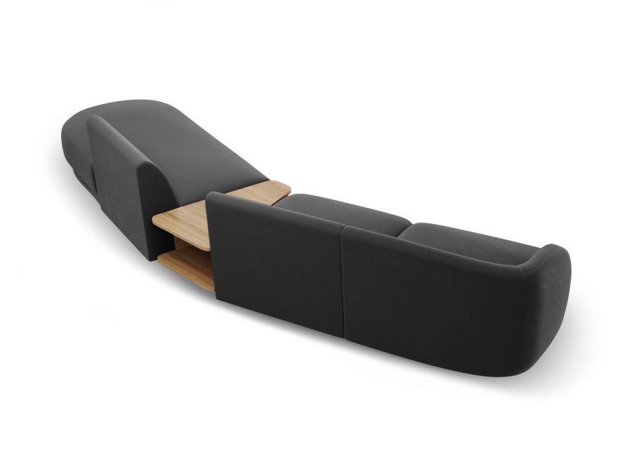 MICADONI Miley 4 pers. modulr sofa, hjre, m. sofabord - gr fljl