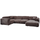 WOOOD CLOUD HJRNESOFA VENSTREVVET CHENILLE VARM BRUN