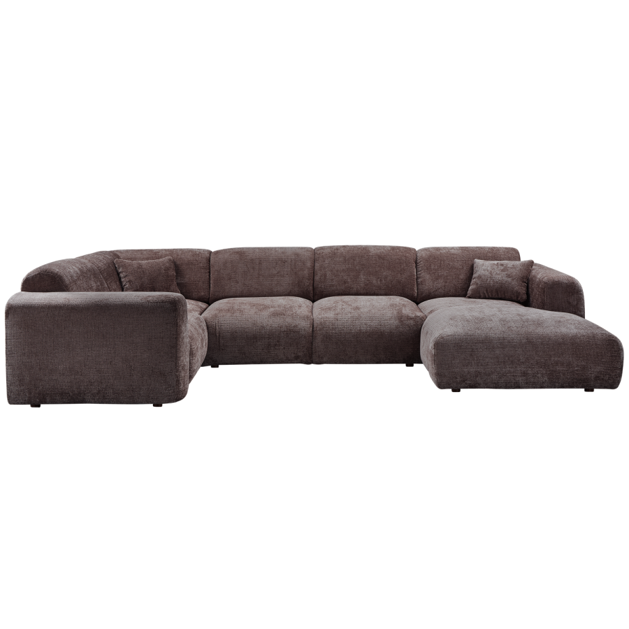 WOOOD CLOUD HJRNESOFA VENSTREVVET CHENILLE VARM BRUN