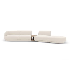 MICADONI Miley 4 pers. modulr sofa, hjre, m. sofabord - beige boucl